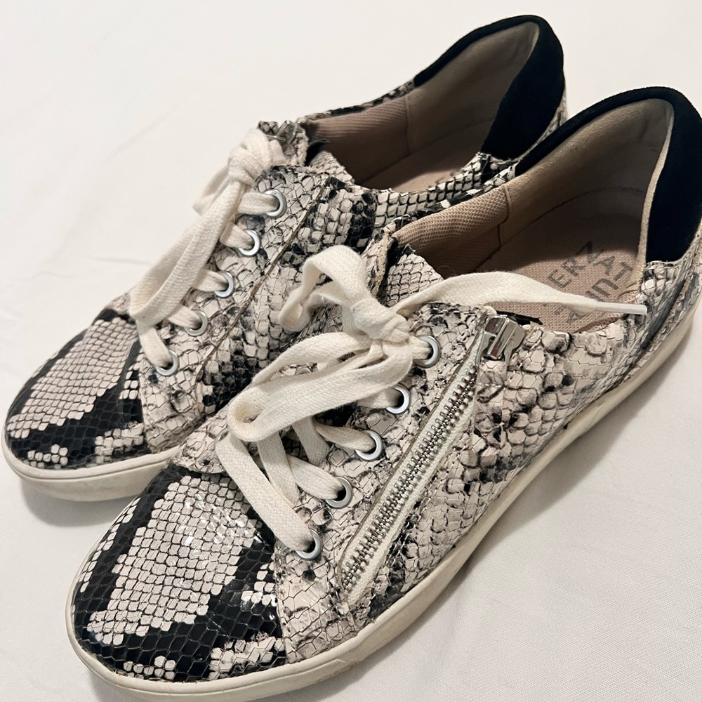 Naturalizer Black and White Snakeskin Sneakers - Picture 3 of 4